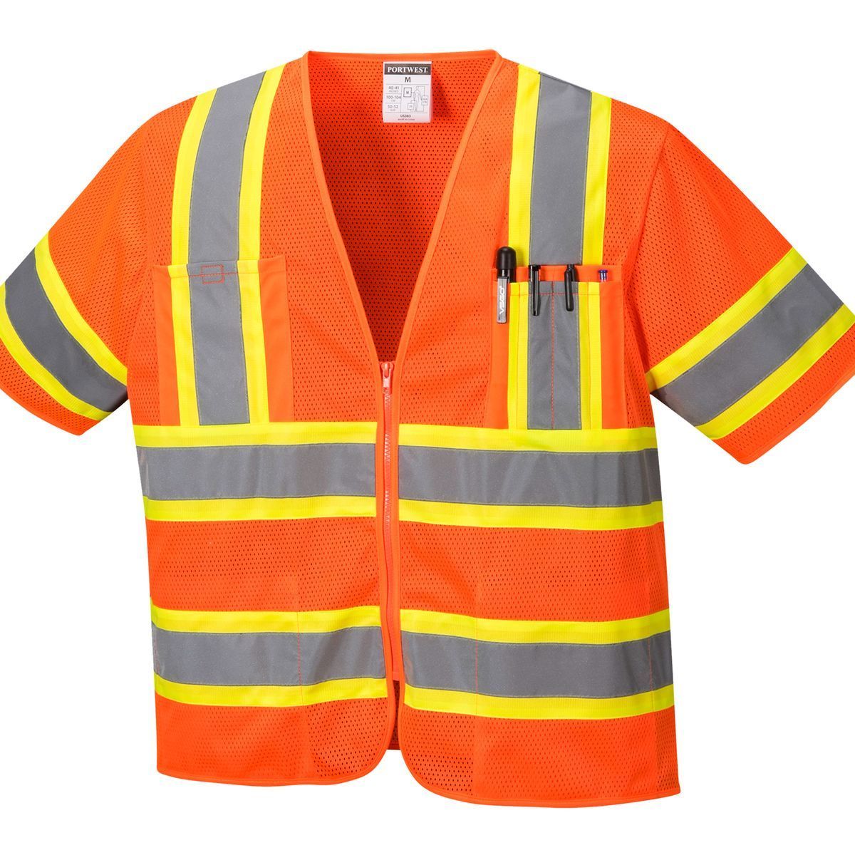 Style US383 Augusta Sleeved HiVis Vest-1