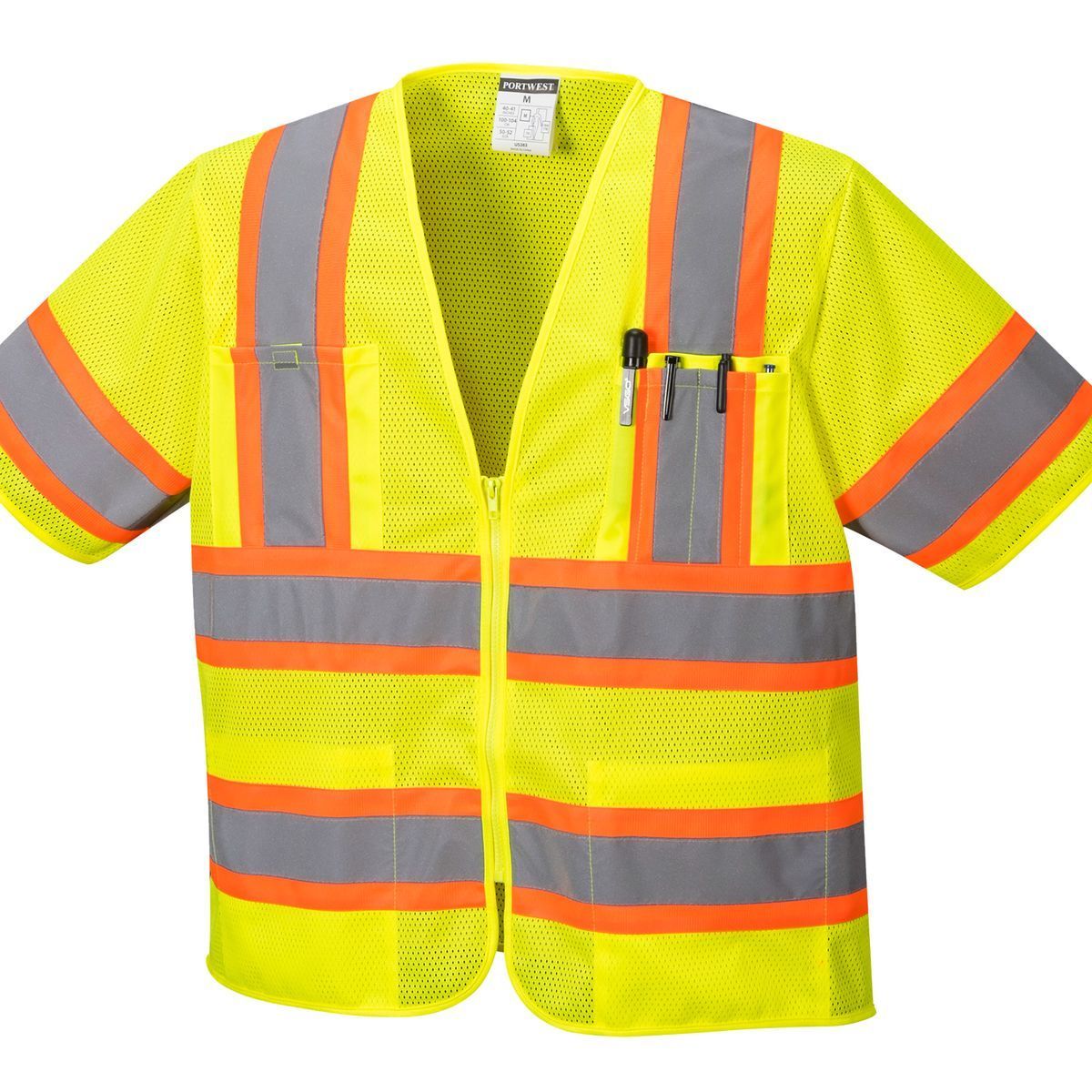 Style US383 Augusta Sleeved HiVis Vest-2